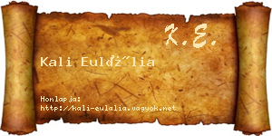 Kali Eulália névjegykártya